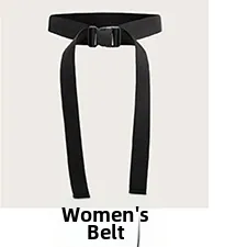 Detail of a black nylon webbing belt for women with a matching buckle closure