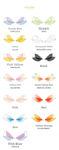 Selection of dragonfly wing sunglasses in multiple colors with sleek metal temples