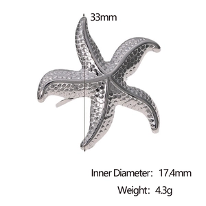 Detailed view of starfish ring dimensions with 33mm span and 17.4mm inner diameter