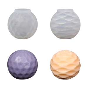 Moldes de silicona para velas esféricas con texturas de panal y ondas geométricas