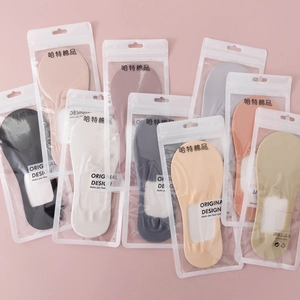 Set of women's low-cut invisible liner socks in various solid colors with cotton soles