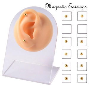 Non-Piercing Magnetic Nose Studs Gold Round Ball Lip Earrings Magnetic Cartilage Studs For Men Women Fashion Jewelry