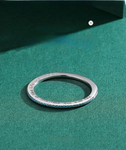 Macro detail of S925 silver ring with turquoise stones and engraved lettering