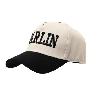 Retro trucker hat with DARLIN embroidery in cream and black contrast design