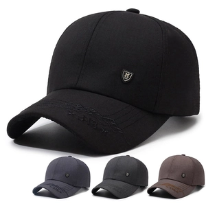 Casquette De Baseball Hommes Femmes Coton Polyester Protection Solaire Réglable Sport De Plein Air Décontracté Logo Métallique Broderie