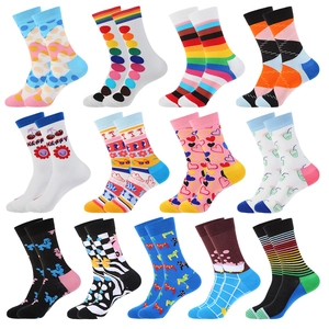 Chaussettes Mi-Mollet Fantaisie Colorées Mélange De Coton Respirant Motif Décontracté Pour Hommes Et Femmes Tendance