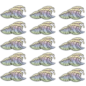 Set of 15 colorful Ukiyo-e ocean wave iron-on embroidered patches for clothes and bags
