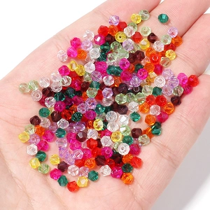 Mix of 4mm faceted glass crystal beads in multiple colors for DIY jewelry making sets