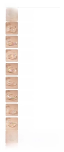 Detailed size and weight chart for nine irregular acrylic colorful geometric bracelets