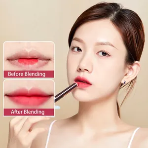 Silicone round head lip brush with cap for lipstick blending and concealer application