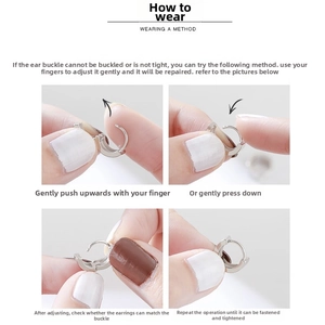 Detailed guide showing how to adjust s925 sterling silver hollow flower hoop earrings