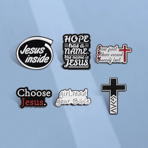 Lot de Pins en Émail Chrétien Jesus Inside Hope JOY Croix Broche Religieuse en Métal Badge pour Vêtements Sac à Dos Accessoires Cadeau Unisexe