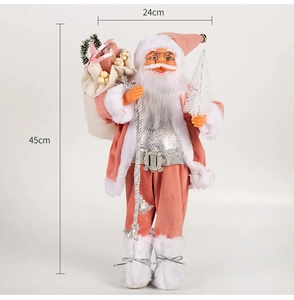 Pink Santa Claus figure detailed dimensions of 45cm height and 24cm width