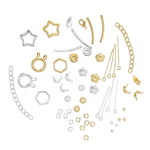 Detailed collection of gold and silver plated metal spacers for DIY jewelry making