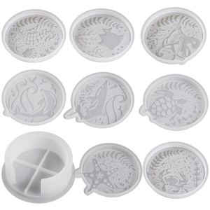 9-teiliges Untersetzer Silikonformen Set mit Meerestieren wie Seepferdchen und Delfinen