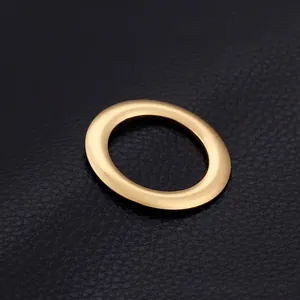 Polished 18k gold plated stainless steel round ring pendant for DIY jewelry making