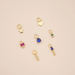 S925 silver gold-plated necklaces with colorful zirconia heart and star pendants