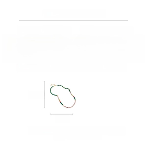 Detailed size map of beaded necklace showing length 51.2cm and natural stone texture
