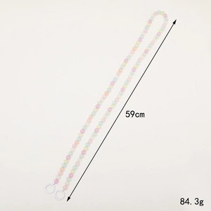 Cordino per telefono da 59cm con perline macaron colorate e clip bianche da 84,3g