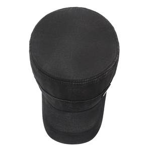 Retro washed denim cadet cap for men featuring a flat top and classic black canvas texture