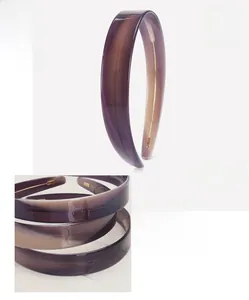 Macro detail of 2.2cm wide purple gradient acetate headband with weight and size info