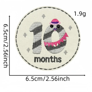 Detailed embroidery patch for 10 months baby with size 6.5cm and weight 1.9g specifications