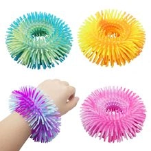 Set of colorful glowing sensory spike bracelets for children stress relief and fidgeting