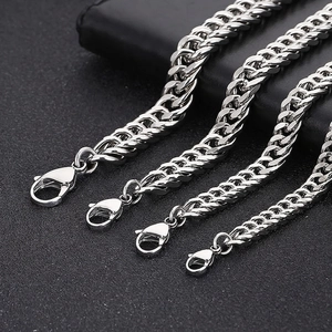 Cuban Link Chain Necklace Stainless Steel Polished Curb Chain Solid Hip Hop Punk Style For Men Women