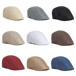 Detailed multi-color display of textured lace flower berets in nine different shades