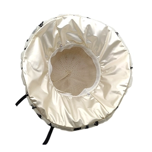 Women's hollow knit sun hat with breathable mesh and heat-insulating inner coating