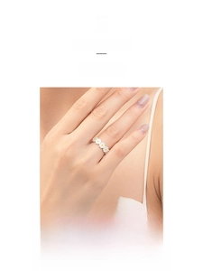 Detailed macro view of S925 sterling silver daisy ring on finger showing white petals