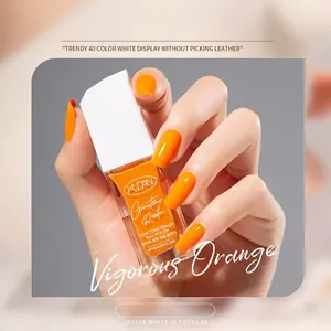 KUDAN Vigorous Orange peel-off nail polish bottle with vibrant glossy finish effect
