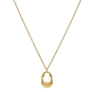 Minimalist gold hollow teardrop pendant necklace for women with modern organic design