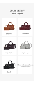 Detailed color display of woven leather tote bag set in five elegant neutral tones