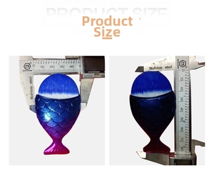 Detail view of mermaid makeup brush dimensions showing 45mm width and 82mm height