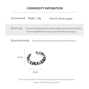 Size chart for vintage zircon striped open ring with 3.9g weight and 2.5cm dimensions