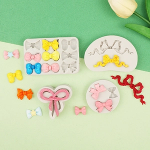 Silikonformen-Set für Tortendeko und DIY-Handwerk mit verschiedenen Schleifendesigns