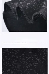 Detail of black sun hat brim with geometric patterns and reinforced parallel stitching
