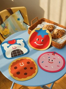 Dessous de verre en boue de diatomée avec motifs de tomates et biscuits de dessin animé