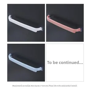 Wall-mounted towel bar in white, pink and blue colors for bathroom or kitchen storage