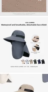 Détails du chapeau de soleil extérieur imperméable avec protège-visage et cou amovibles