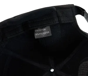 Detail of internal wash label showing 20% cotton and 80% polyester material composition