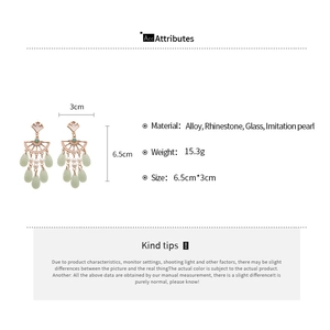 Détail des boucles d'oreilles ginkgo rétro avec dimensions et spécifications