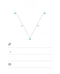 Detailed specs of 925 sterling silver turquoise necklace with 40+5CM chain dimensions