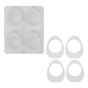 4-cavity dinosaur egg silicone mold for Easter DIY keychain pendants and plaster crafts