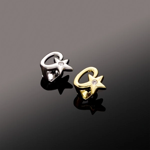 Hip Hop Tooth Grillz Copper Plated 14K Gold AAA Zircon Star Shape Iced Out Individual Tooth Cap For Men Women Punk Style
