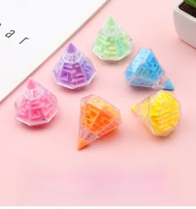 Labyrinthe 3D en forme de diamant avec bille en couleurs macaron pour enfants