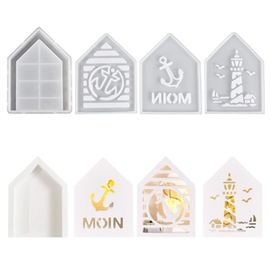 DIY lighthouse house silicone molds for resin casting with warm LED glowing effect