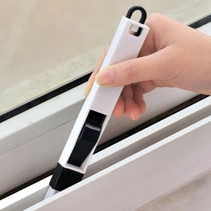 Handheld Window Track Groove Cleaning Brush With Mini Dustpan Plastic Multi-Purpose Gap Nook Cranny Tool Kitchen