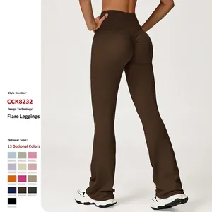 Women High Waisted Flare Yoga Pants Tummy Control Scrunch Butt Leggings Bootcut Sport Trousers Polyamide Cloud Feel Pants